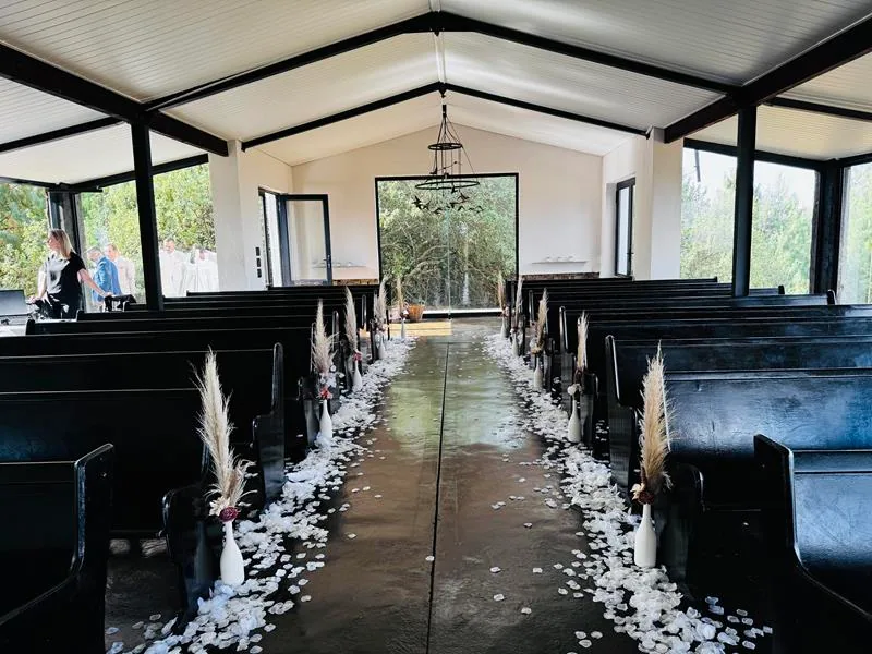 Wedding ceremony PA system and microphone set up by a KZN Wedding DJ