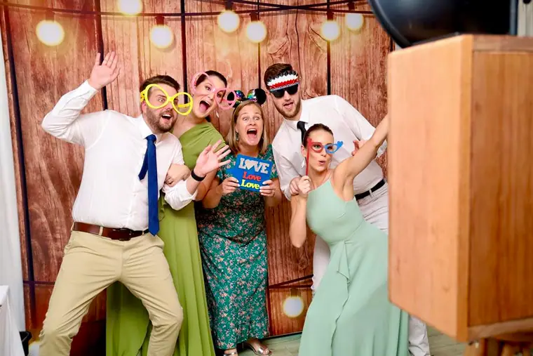 Photobooth with instant printing photostrips at a KZN wedding