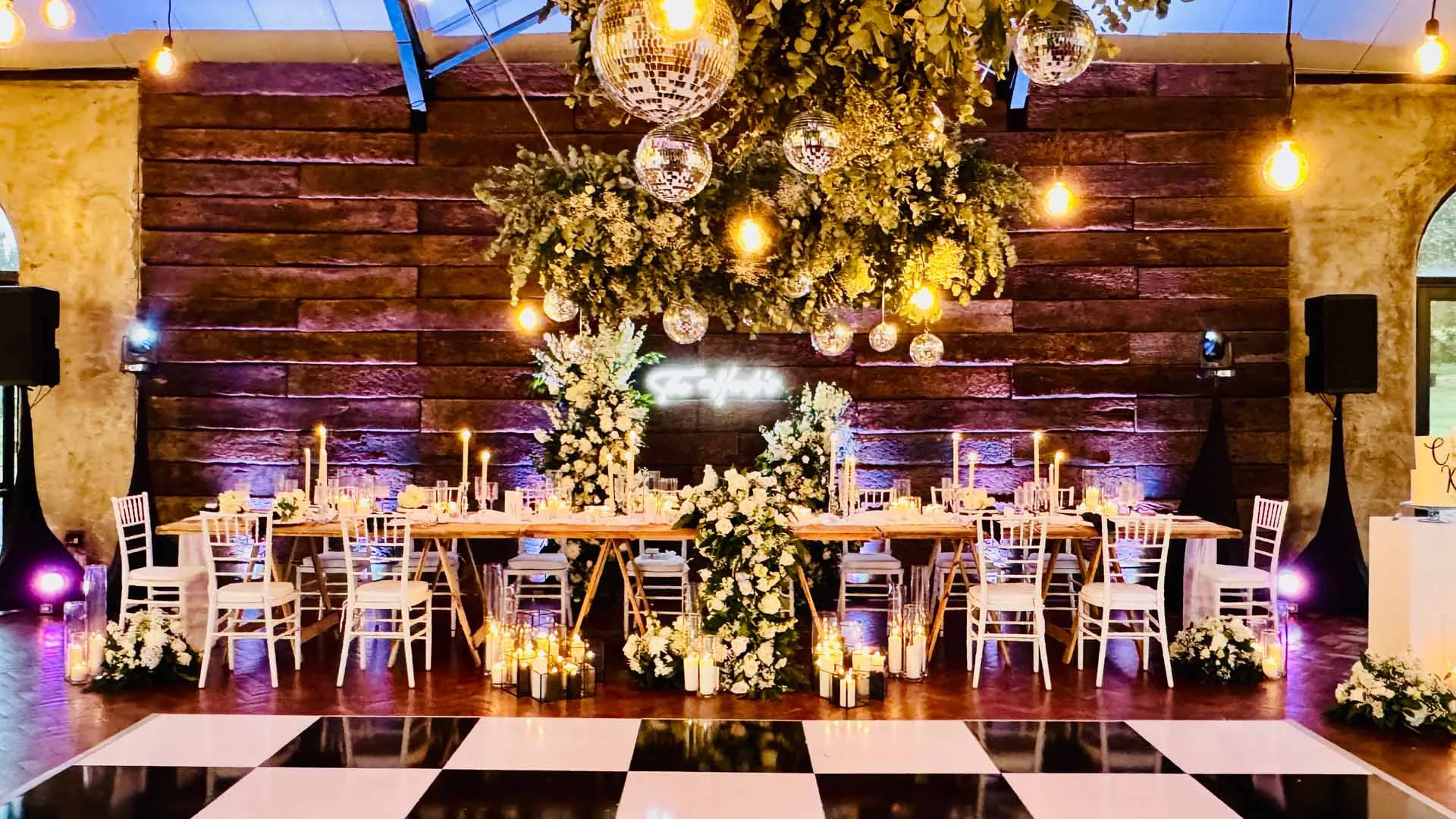 Professional Durban and KZN Midlands wedding DJ setup with concealed cabling